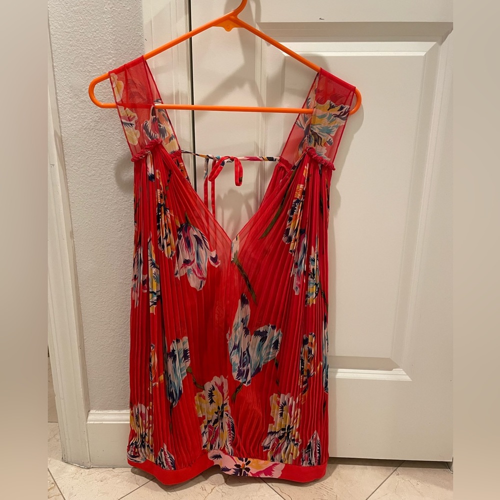 Free People red tropical print top